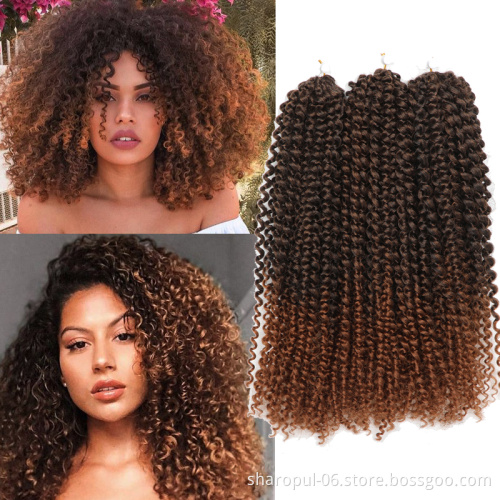 Fashion Curly Hair Synthetic Kinky Crochet Twist Hair 8-12inch Afro Twist Kinky Crochet Braids Afro Curl Marley Braid Hair